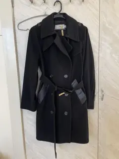 COACH (コーチ)ウール混合 ダブルブレスト チェスターコート 黒