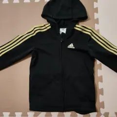 adidas 黒 フード付きパーカー ゴールドライン