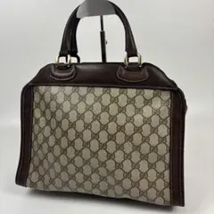 グッチ GGスプリーム ハンドバッグ ボストンバッグ ブラウン PVC