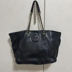 美品　トリーバーチ　レザーチェーンバック　ブラック