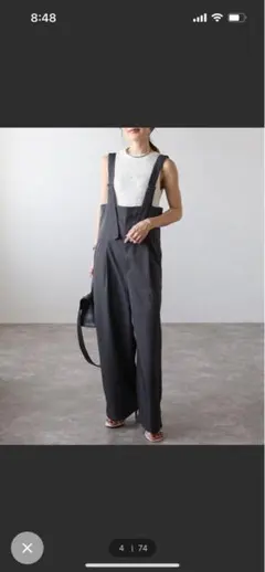 BonjourSaganハイウエストワイドサロペット