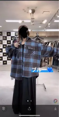 ABITOKYOオーバーサイズ チェック柄 フランネルシャツ