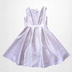 パーティードレス お呼ばれ 結婚式 ノースリーブワンピース 光沢感 Aライン