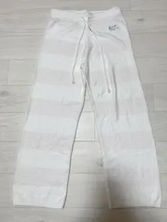 新品【gelato pique】スムーズィー 2ボーダー ロングパンツ ピンク