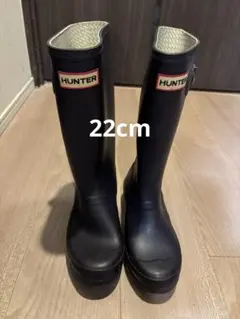 HUNTER ディープパープル レインブーツ 22センチ キッズ レディース