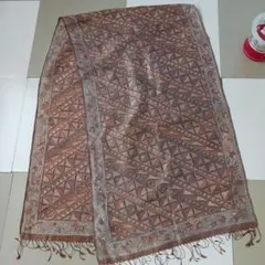 ストール　茶系　上品　美品　シルク