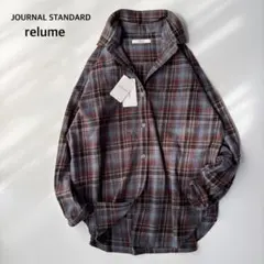 25AW ジャーナルスタンダードレリューム チェックオーバーサイズシャツ ブルー