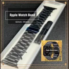 箱付き＊高級感 アップルウォッチ＊ステンレス黒ブラック42/44/45mmバンド