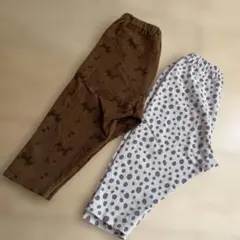 UNIQLO ベビーレギンス 80 ブラウン・ホワイト　2点セット