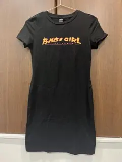 ブラック 半袖ミニタイトワンピース
