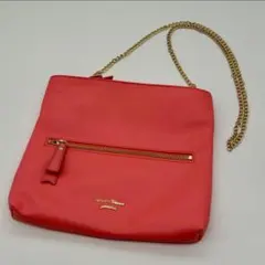 サマンサタバサ 赤 レザー ショルダーバッグ