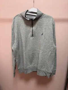 グレー ハーフジップ トレーナー　NAUTICA