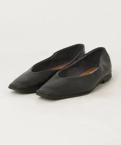 LE TALON スクエアトゥ フラットパンプス ブラック 25cmのサムネイル