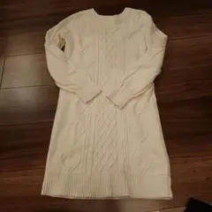 GAP KIDS アイボリー ケーブルニットワンピース L