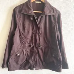 ナイロン　ジップアップ　ジャケット　ブラウン　Lサイズ