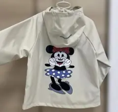 ベージュ レインコート　ディズニー　Disney ミニー　110cm フード