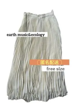 earth music&ecology イエロー プリーツスカート フリーサイズ