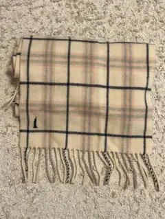 EAST BOY チェック柄 ベージュ マフラー フリンジ付き