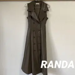 RANDA ランダ　ブラウン トレンチコート風レザーワンピース　秋冬　上品可愛い