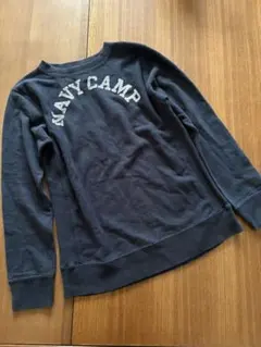 デニム＆ダンガリー NAVY CAMP プリント スウェット ネイビー☆160