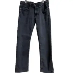 GU ブラックストレートジーンズ 5ポケット　メンズ　29インチ