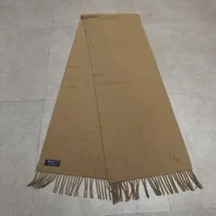 Burberry バーバリー　マフラー　ベージュ　無地　ウール　刺繍