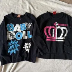 2点まとめ売り男の子130ベビードール　トップス黒お兄系