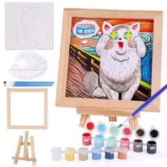 ▪︎ お絵描き 猫 塗り絵 キット 工作 知育玩具 絵の具 プレゼント