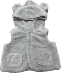 【美品】branshes ブランシェス　フード付きクマ耳アウター グレー