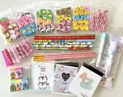 文房具 ミニ消しゴム、えんぴつ、補助軸、ミニメモ帳、消しゴム、