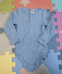 美品　プチバトー　変わりリブ長袖ボディ　18m/81cm 長袖ロンパース