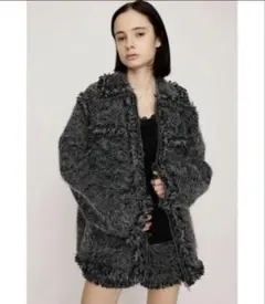 SLY FLUFFY TWEED ジャケット フリンジ グレーのサムネイル