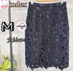 index 大柄リーフ エンブロイダリーレースタイトスカート M ネイビーのサムネイル