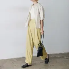 【新品】【最終値下げ】esicaリネンライク2タックパンツ