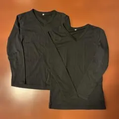 黒 Vネック アンダーシャツ 140cm 2枚セット