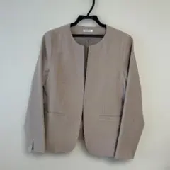 GLACIER ベージュ ノーカラージャケット