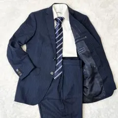 THE SUIT COMPANY ネイビー ストライプ セットアップ S