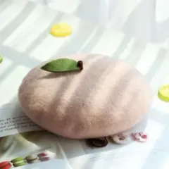 ベレー帽 ピンク 桃 フルーツ