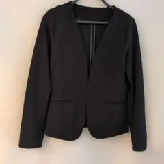 ノーカラージャケット　黒　Mサイズ　9号