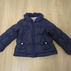 any FAM ネイビー フリル付きダウンコート 120