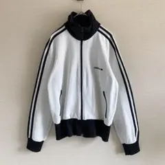 00s adidas トラックジャケット　ツートーン　ハイネック　白　黒　XL