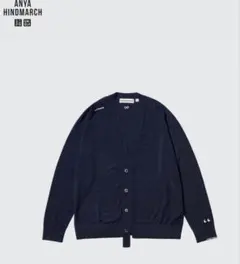 ユニクロ アニヤハインドマーチ 紺ネイビーカーディガン3XL UNIQLO