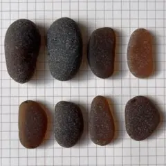 シーグラス アンバー　6 大きめ