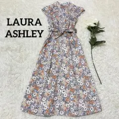 ローラアシュレイ 13号 花柄 ノースリーブ ワンピース 大きいサイズ 麻