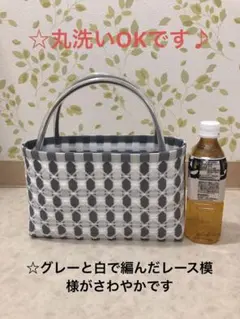 PPバンドで編んだカゴバックです