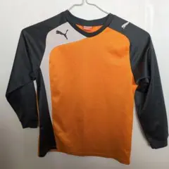 PUMA 長袖シャツ オレンジ/黒 サイズ140
