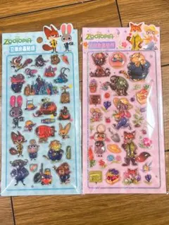 ズートピア ボンボンドロップ風シール2枚セット