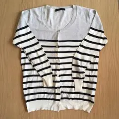 ジーナシス ボーダーカーディガン
