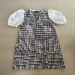 ZARA チェック柄 ミニワンピース 半袖サイズM