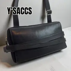 良品 Y’SACCS イザック ショルダーバッグ ポシェット レザー ブラック